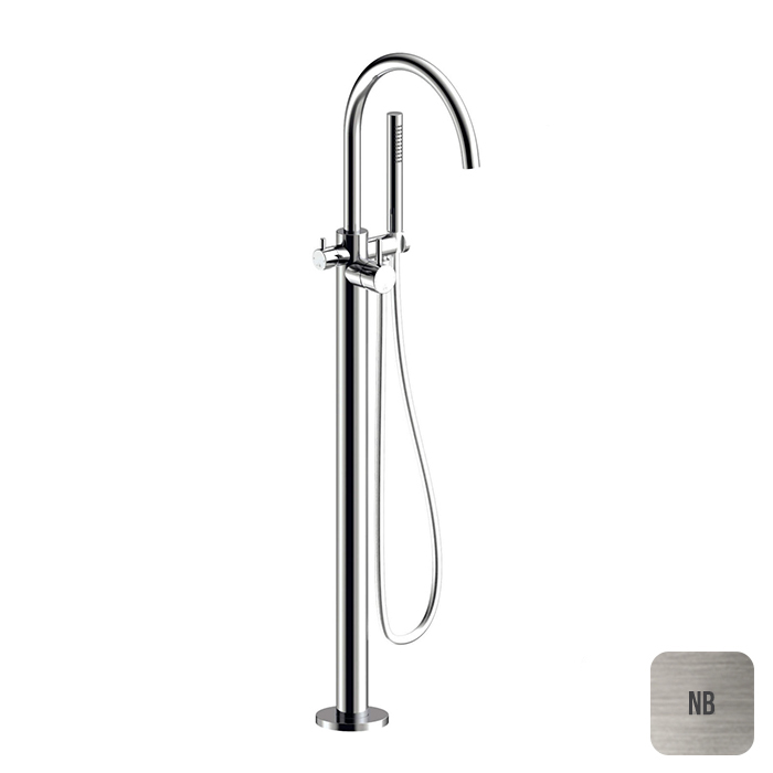 ALMAR Washbasin Напольный смеситель для ванны h1060 мм излив 345 мм 2 независимых картриджа ручной душ латунь для E134009 Nickel Brushed 276422₽