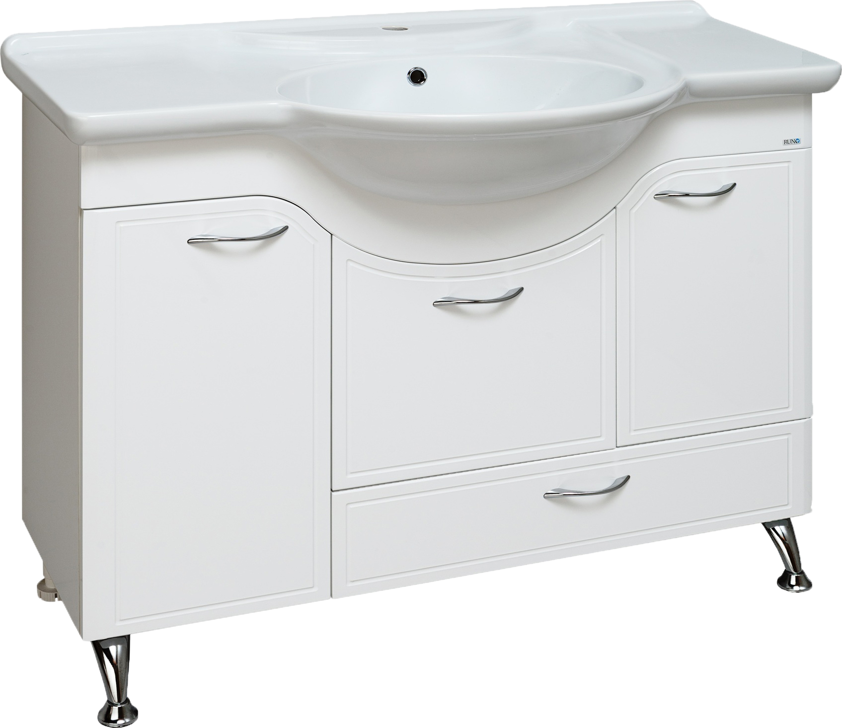 

Тумба под раковину Runo Севилья 105 с бельевой корзиной