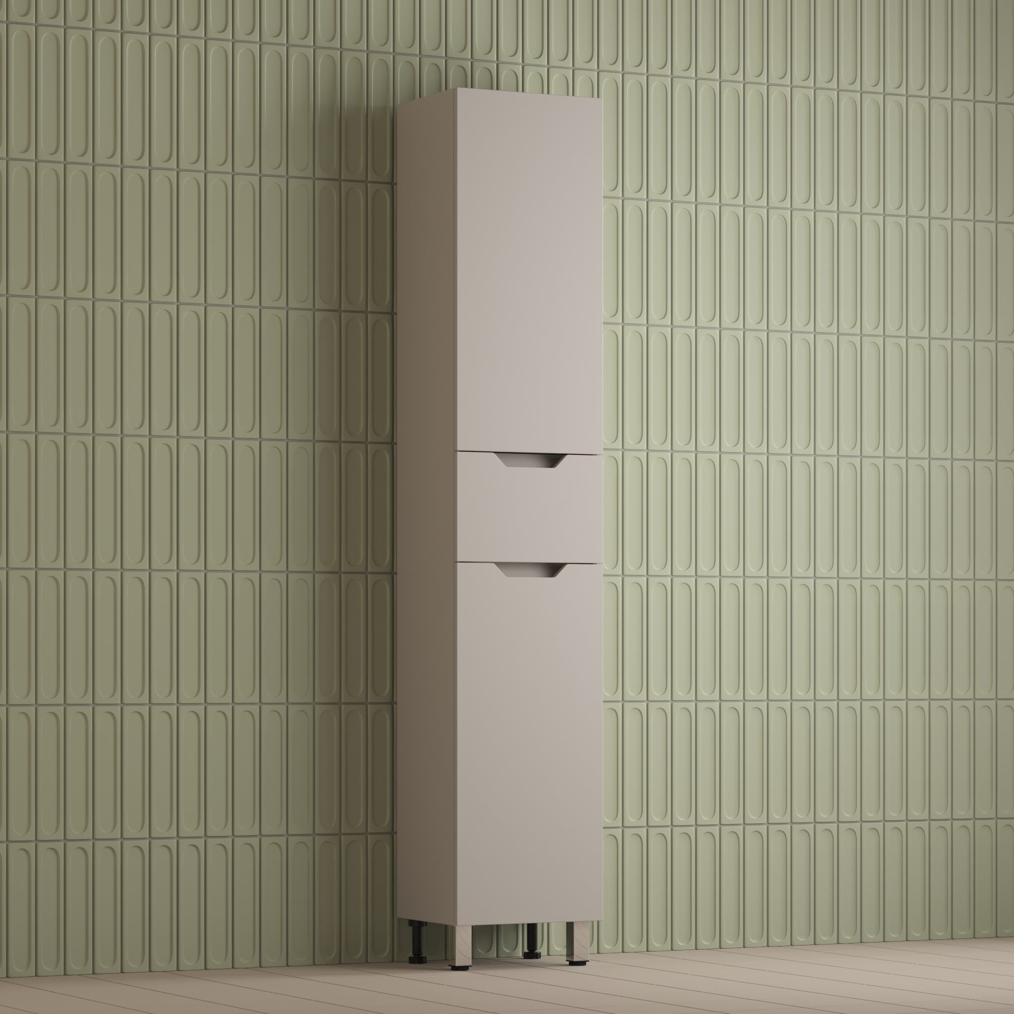 Пенал Остин 360 см напольный 1 ящик крем эмаль PLUS 26467₽