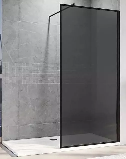 Душевая перегородка Veconi Korato 120х200 профиль черный стекло тонированное