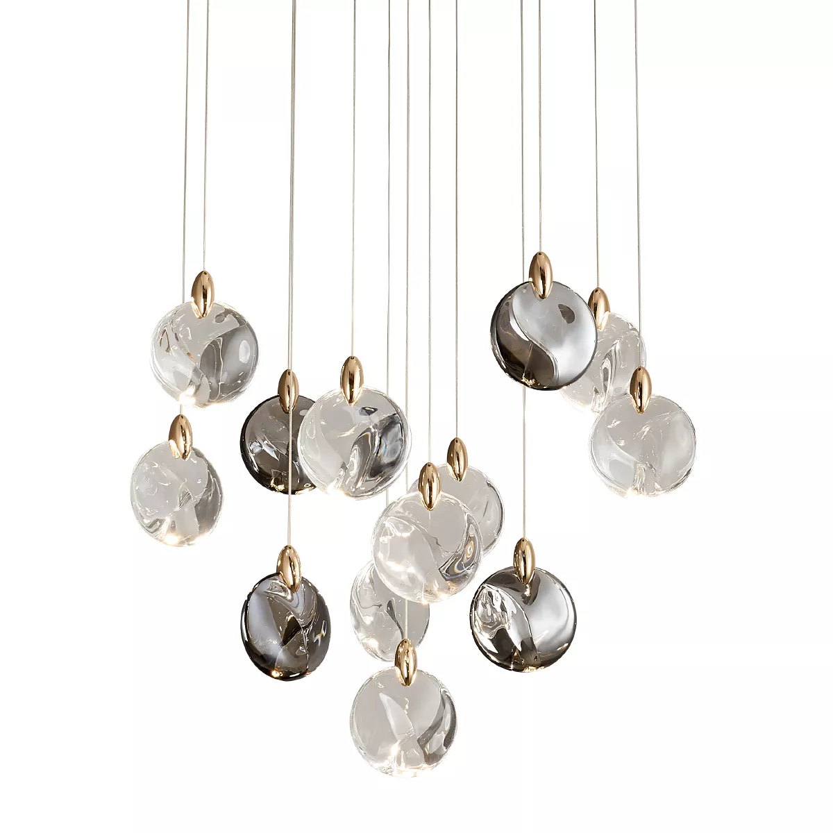 

Каскадная люстра Delight Collection OD2440-13 gold/clear+amber+grey
