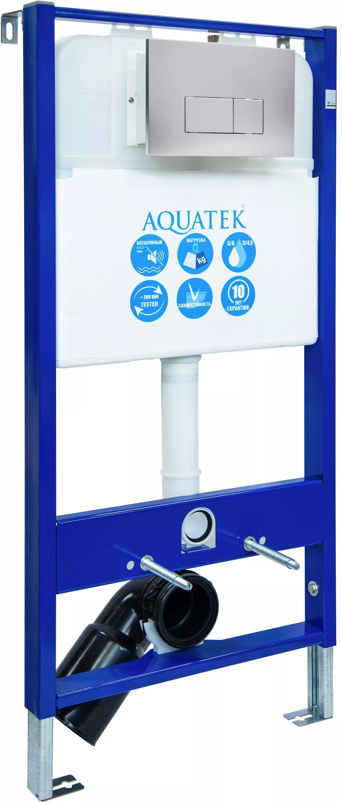 

Инсталляция для унитаза Aquatek Slim 113x51 INS-0000007 клавиша матовая сталь