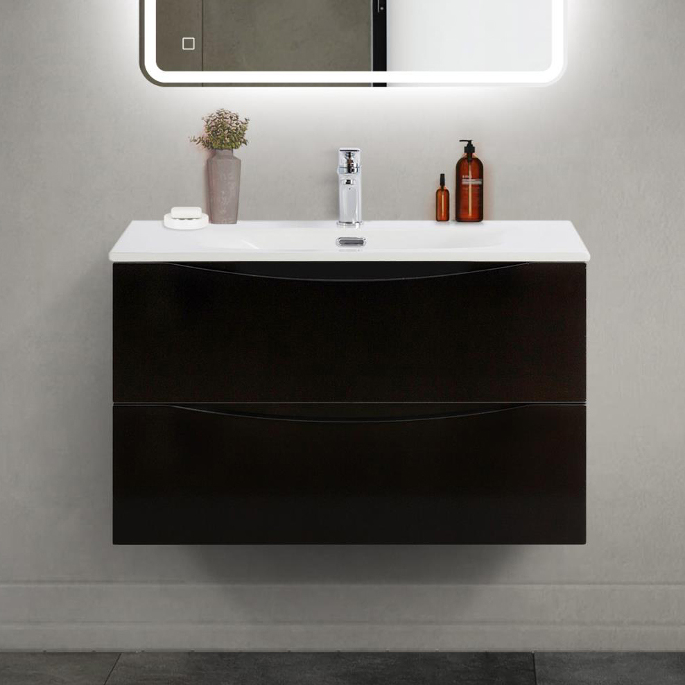 Тумба с раковиной BelBagno Marino-cer-mini 80 подвесная nero lucido 43000₽