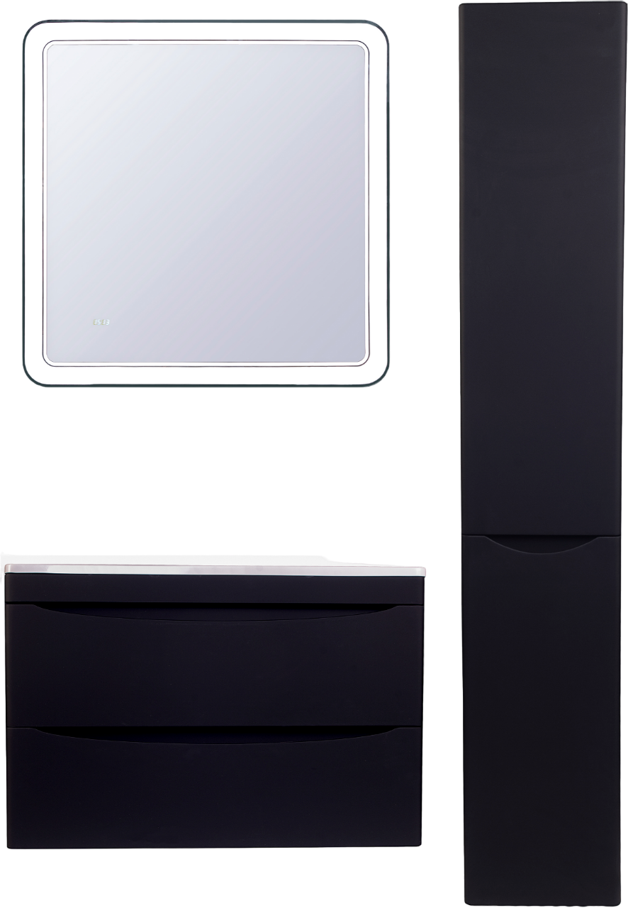 

Мебель для ванной комнаты Style Line Бергамо Мини 80 Люкс Plus подвесная, антискрейтч черная