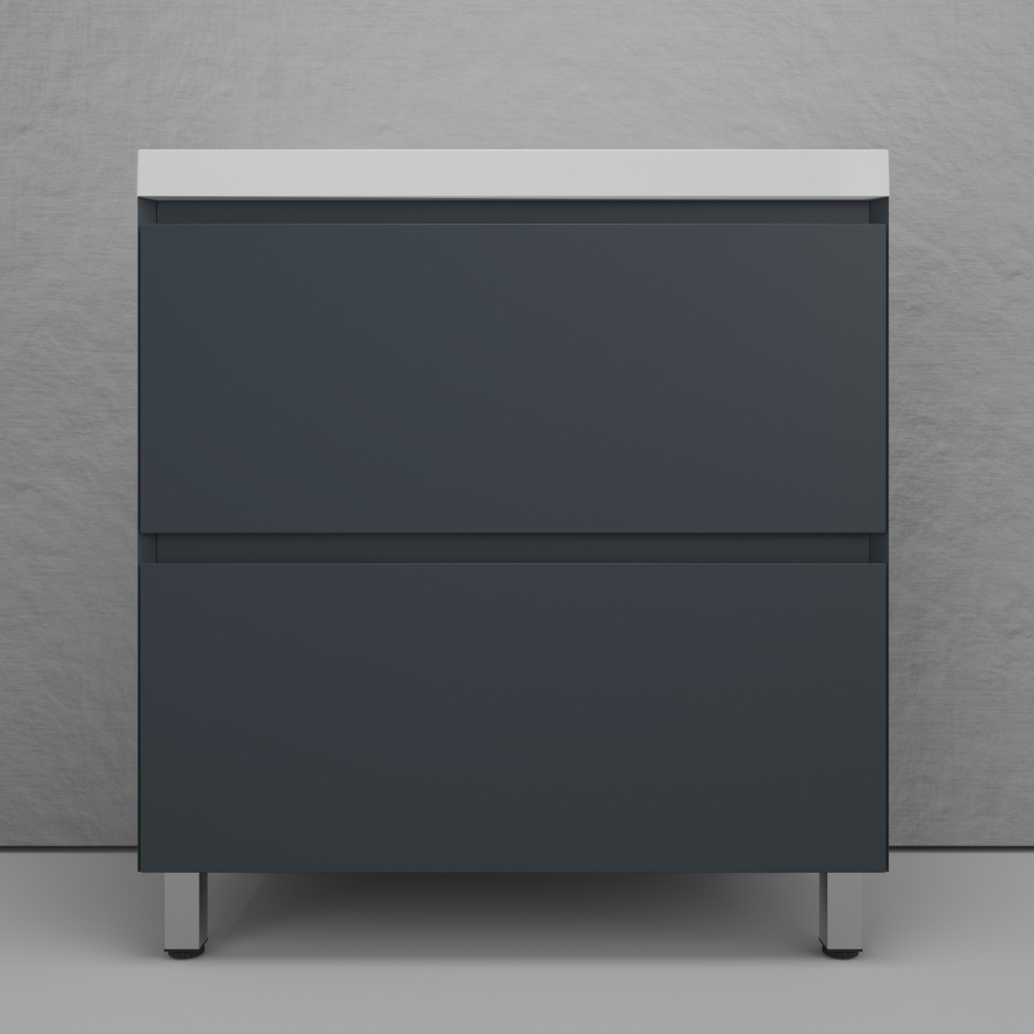 

Тумба напольная "Манхэттен 80" ЭМАЛЬ, под раковину ASTI, 2 ящика, PLUS, графит