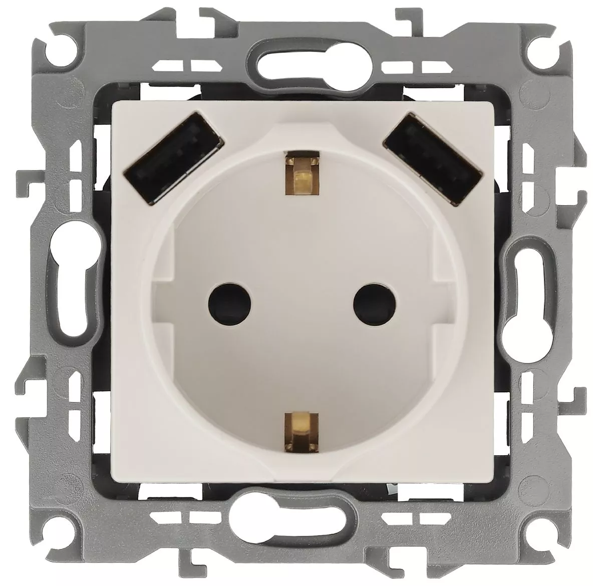 

Розетка 2P+E со шторками и 2xUSB Эра 12-4109-02 Б0047841