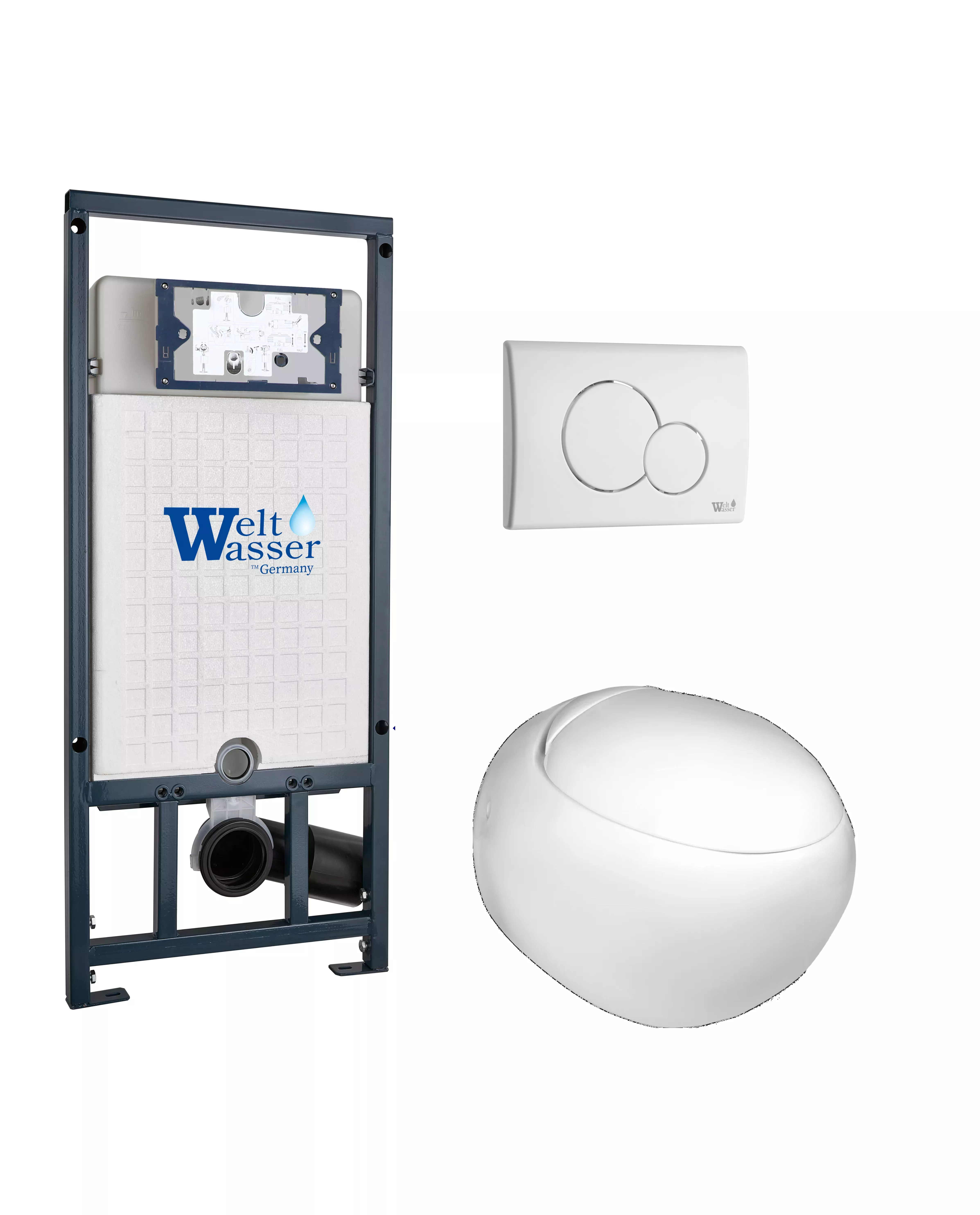 

Комплект унитаза WeltWasser Jeckenbach 004 с инсталляцией MARBERG 507 белый, с сиденьем микролифт и клавишей смыва MAR 507 RD GL-WT белый
