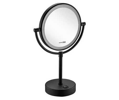 NEW 1005BLACK Зеркало с LED-подсветкой двухстороннее, стандартное и с 3-х кратным увеличением, ORB - покрытие