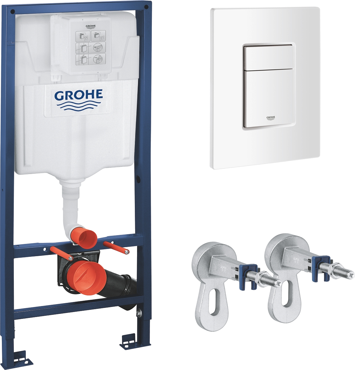 

Инсталляция с кнопкой Grohe Rapid SL 38772SH0 цвет белый, пневматическое управление, бесшумная