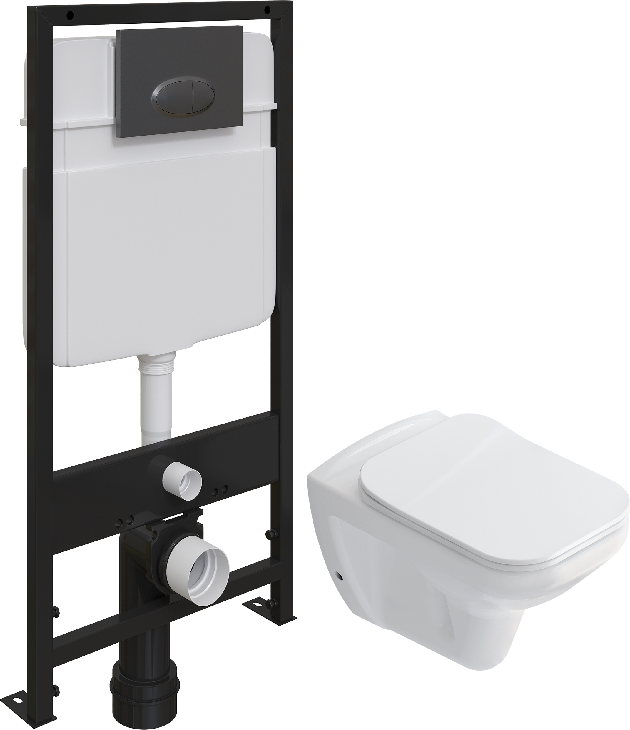 

Комплект Унитаз подвесной STWORKI Дублин SETK3504-0605 с микролифтом + Система инсталляции для унитазов EWRIKA ProLT 0026-2020 с кнопкой смыва 0054 черной матовой