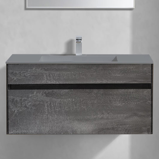 

Тумба с раковиной Vincea Chiara 100, камень, с серой раковиной