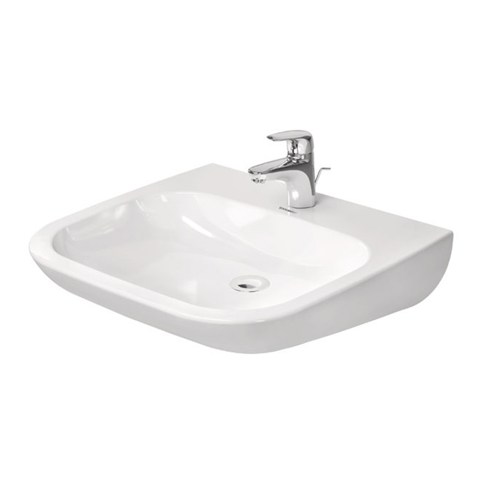 DURAVIT D-Code Умывальник медицинский 600 x 555 мм с отверстием под смеситель белый 13557₽