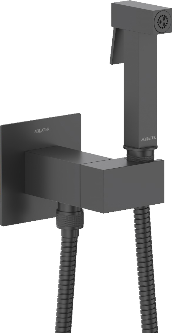 

Гигиенический душ AQUATEK Лира AQ1025MB со смесителем, С ВНУТРЕННЕЙ ЧАСТЬЮ, матовый черный