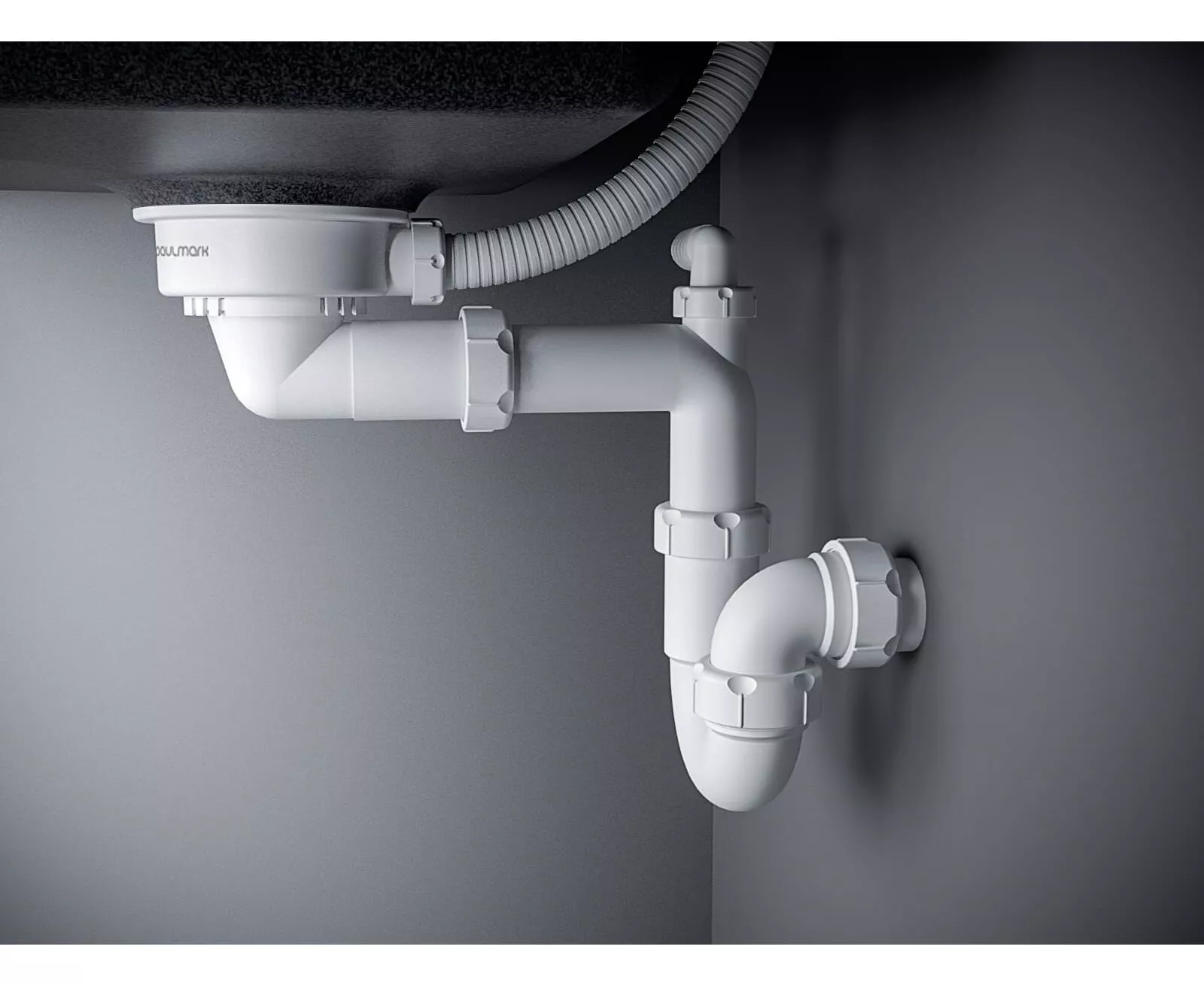 Сифон телескопический с круглым переливом Paulmark Trust хром