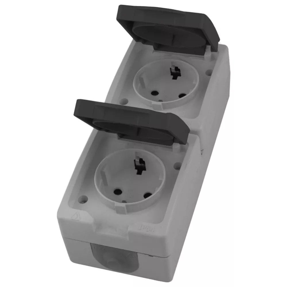 

Розетка двухместная с крышкой с/з Stekker Велена PST16-12-54V 49724