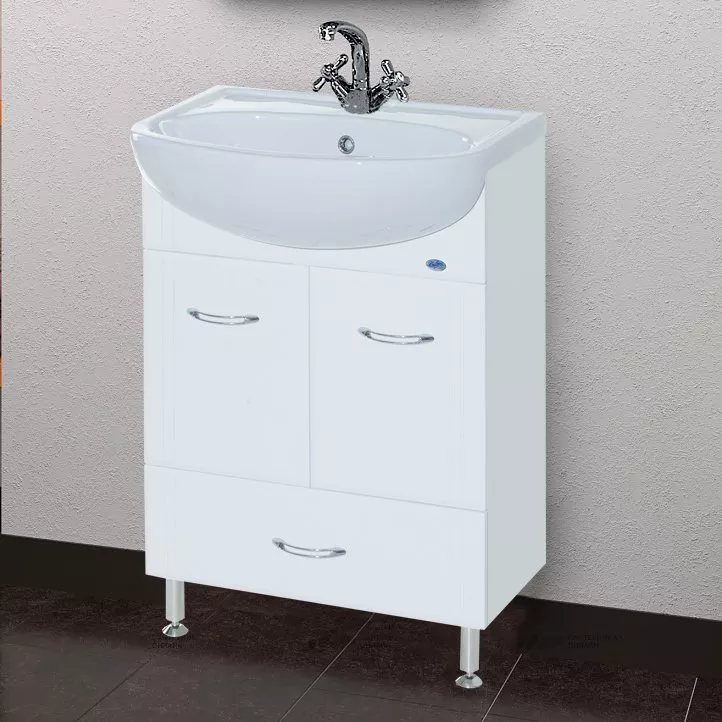 

Тумба с раковиной Bellezza Уют 50 с нижним ящиком белая