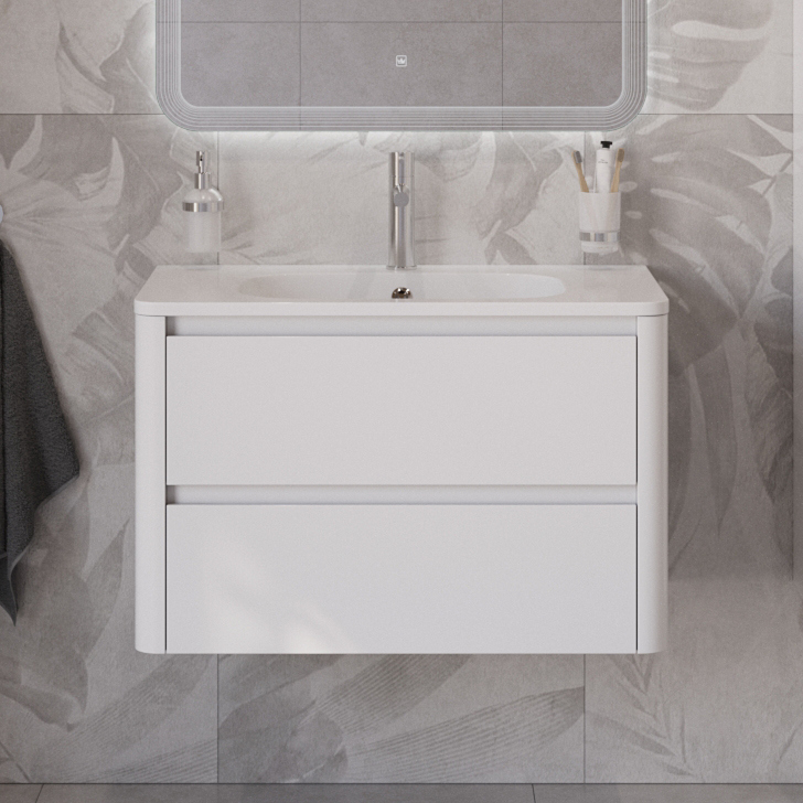 

Тумба под раковину без столешницы Cezares Relax 80 подвесная, bianco lucido