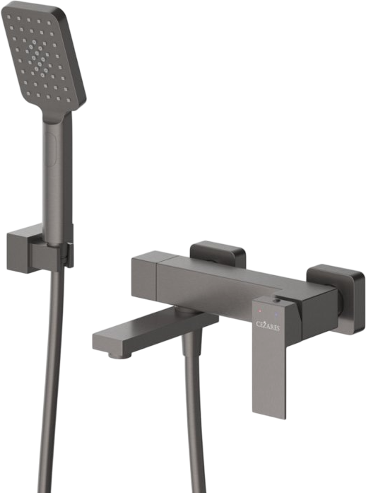 

Смеситель для ванны с душем Cezares Slider SLIDER-VD-GM оружейная сталь