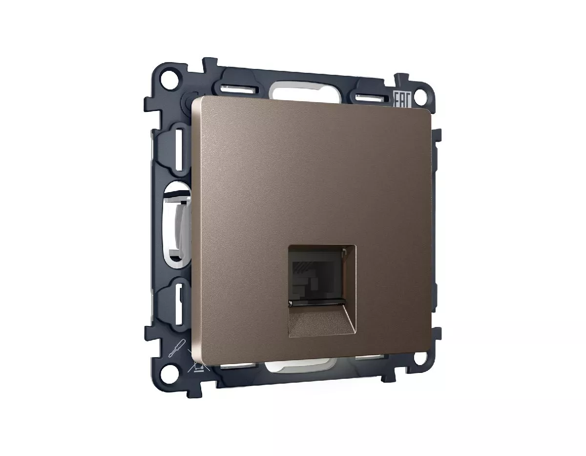 

Комплект механизма компьютерной розетки RJ-45(8P8C) CAT6 со шторкой Ambrella Volt Alfa MA642010