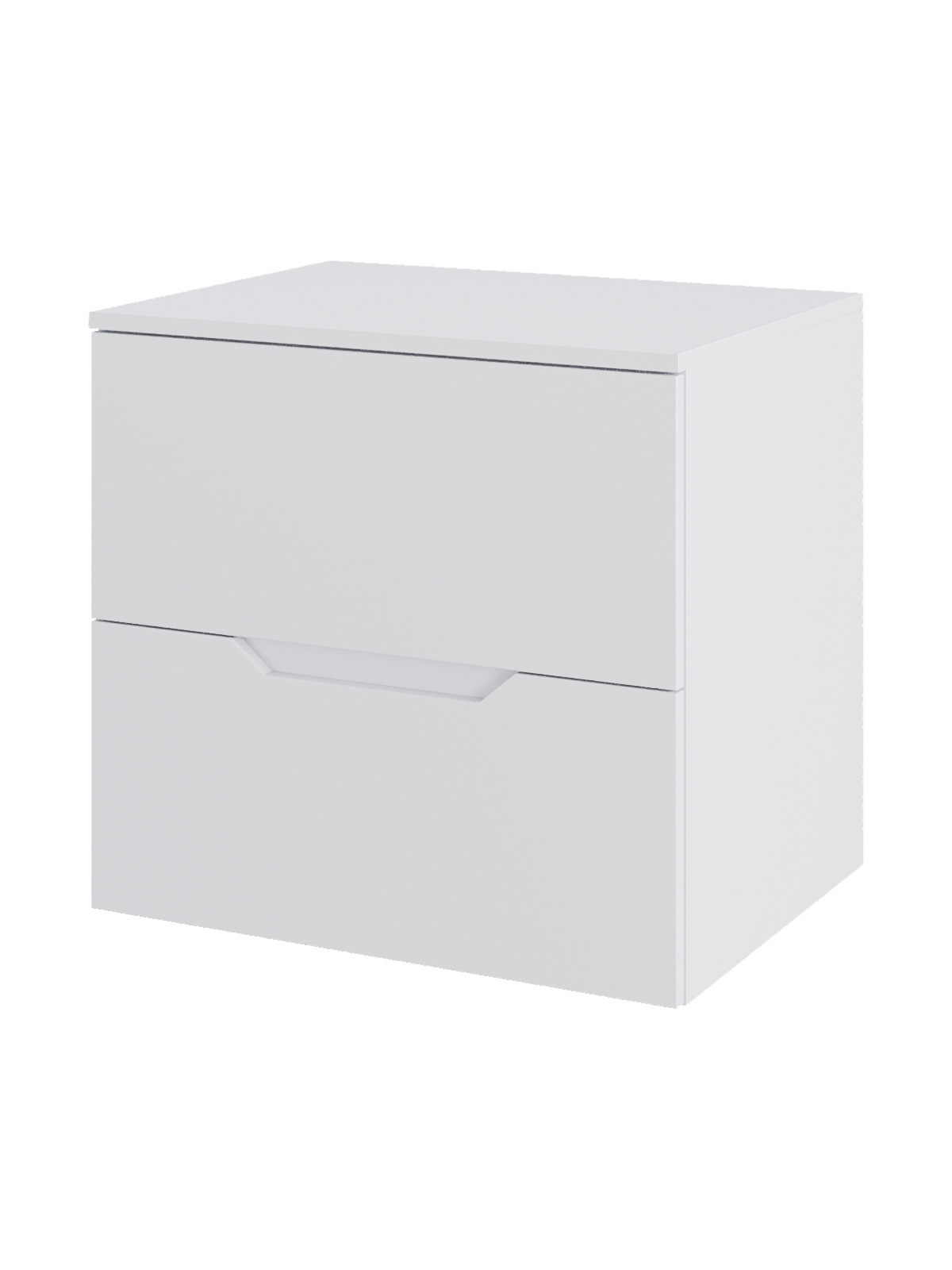 

Тумба под раковину со столешницей Orange Line 60 подвесная, 2 ящика, матовая белая