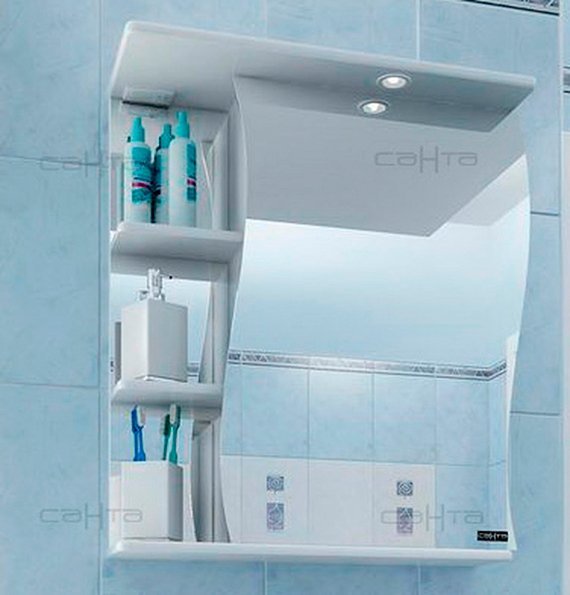 Купить Зеркало в ванную Санта Стандарт 55 см (101012), шкаф-зеркало, белый