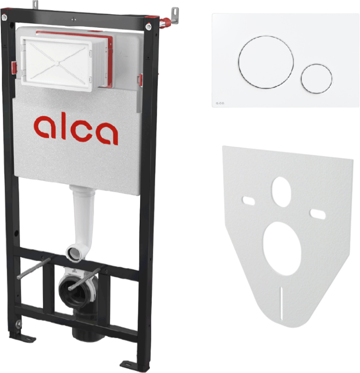 

Инсталляция с кнопкой AlcaPlast AM101/1120-4:1 M670-VE-01 цвет белый, с шумоизоляцией