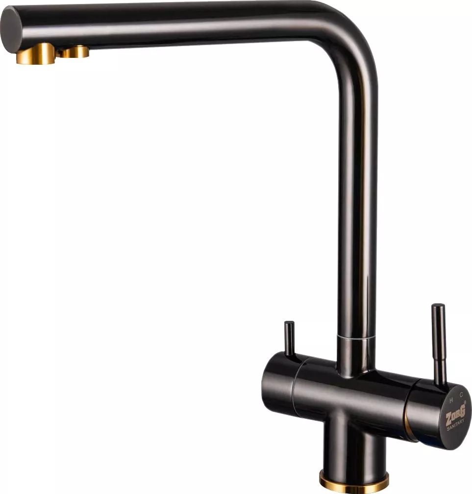 

Смеситель для кухни ZorG Inox SZR-2020 BR/ GRAFIT с подключением фильтра бронза, графит