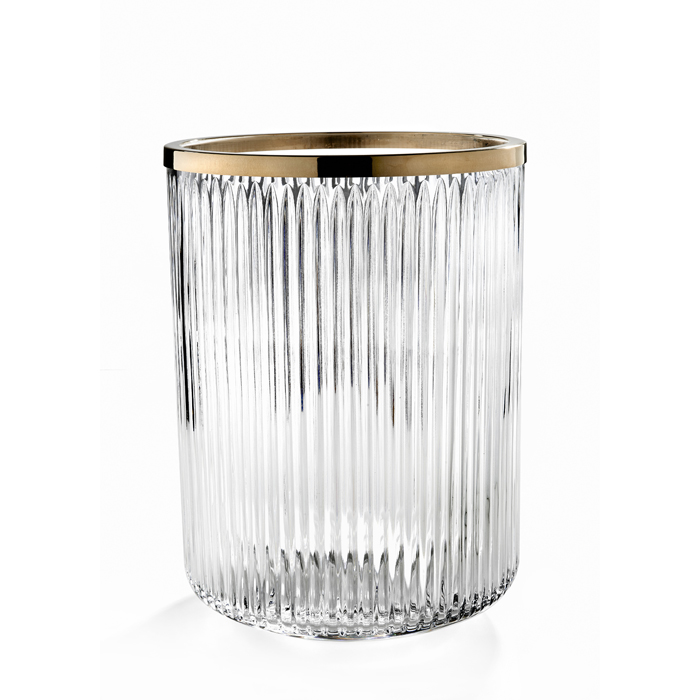 

3SC(Elegance Crystal) Корзина для мусора Ø20 х 28 см, хрусталь/латунь, цвет прозрачный/Matt Satin Brass
