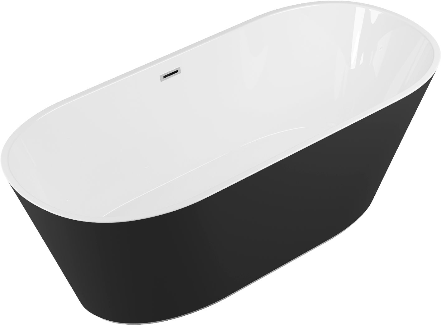 

Акриловая ванна Grossman Forta GR-1503MB 170x75 см, отдельностоящая, черная, овальная, со сливом-переливом, с донным клапаном
