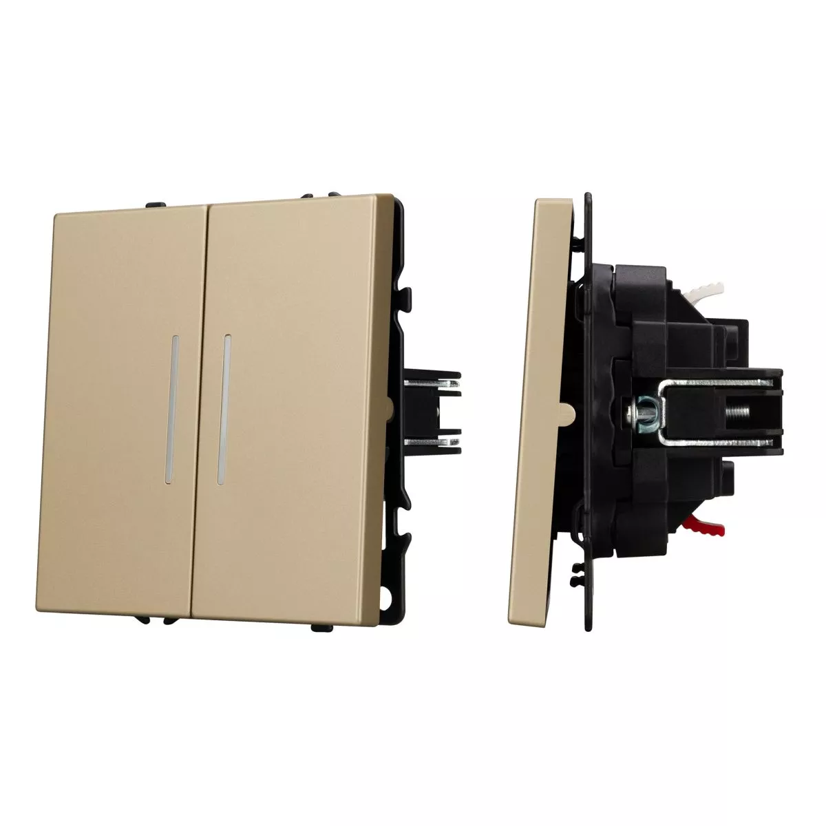 Выключатель 2 кл подсветка софт-тач золотой песок Arlight SWT-MK02-SFPL-L-GD (250V, 10A) 054265(1)