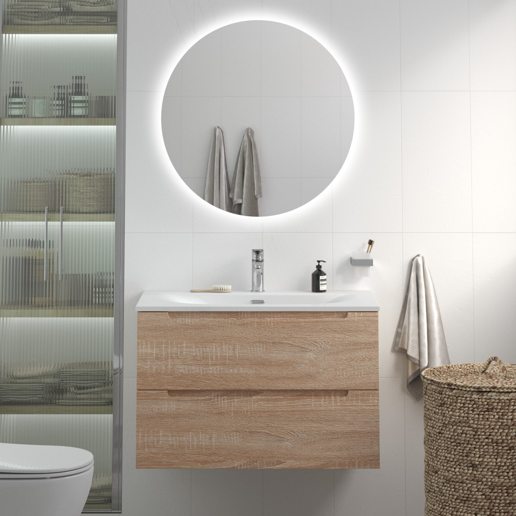 

Мебель для ванной комнаты BelBagno Etna 90 rovere bianco, раковина BB-8099-90