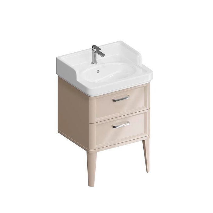 

Тумба POMPEI напольная с 2 ящиками 60, камео бежевый глянцевый