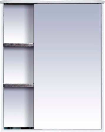 Купить Зеркало-шкаф Misty Венера 60 комбинированный R, шкаф-зеркало, белый, П-Внр04060-25СвП