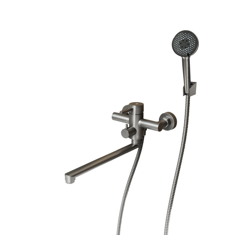 Смеситель для ванны с длинным поворотным изливом RUSH Melos (SUS1101-51Grey)