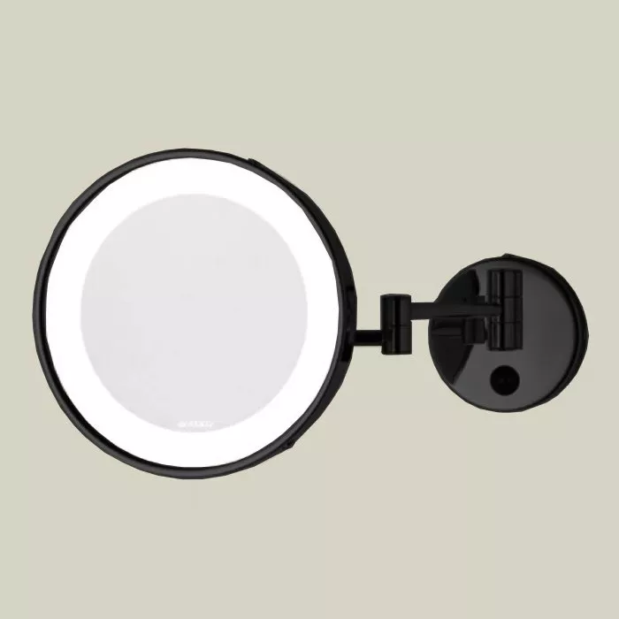 Bertocci Зеркала косметические Косметическое настенное круглое зеркало с LED-подсветкой,выключ.,3кратное увелич,цвет черный матовый
