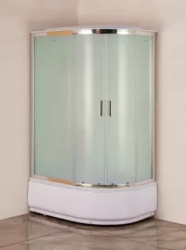 SC-1200Q-L Кабина 1200х800мм,Лев.угол,хром, мат/бел, 4 мм, купол,верх.душ,выс.поддон.Набор (243331)