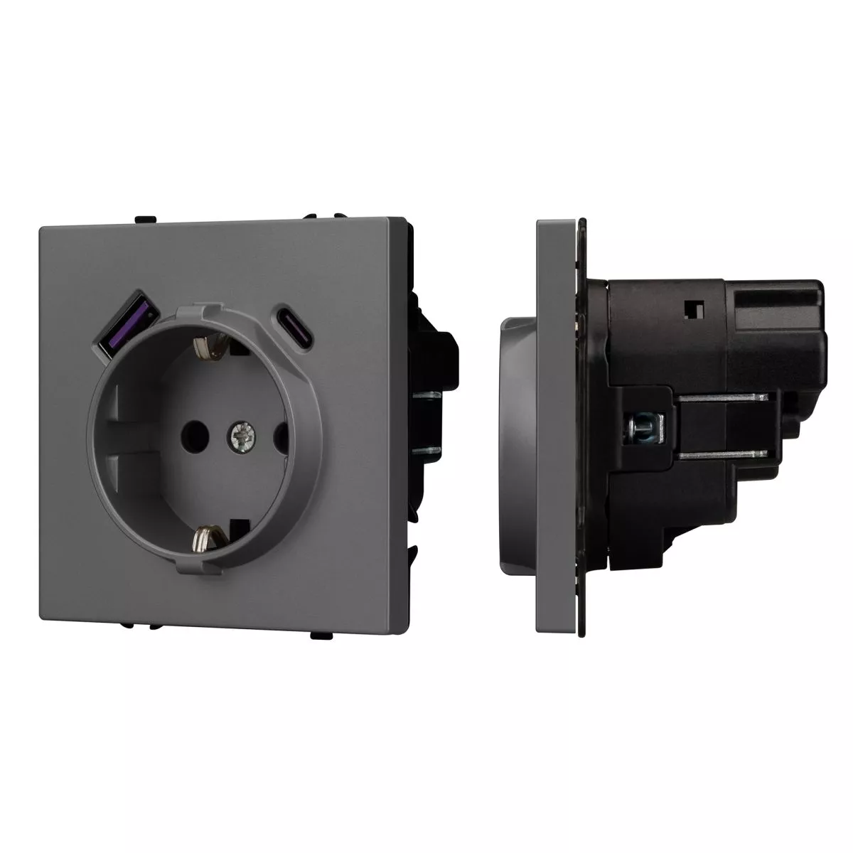 

Механизм розетки с USB зарядкой Arlight SCT-NOBE-MUAC-SFPL-GR (230V, 16A) 054287