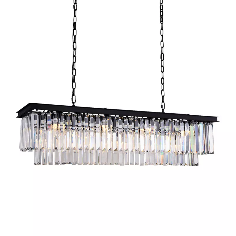 Подвесные люстры Подвесная люстра Delight Collection 1920s Odeon KR0387P-10C/P black/clear
