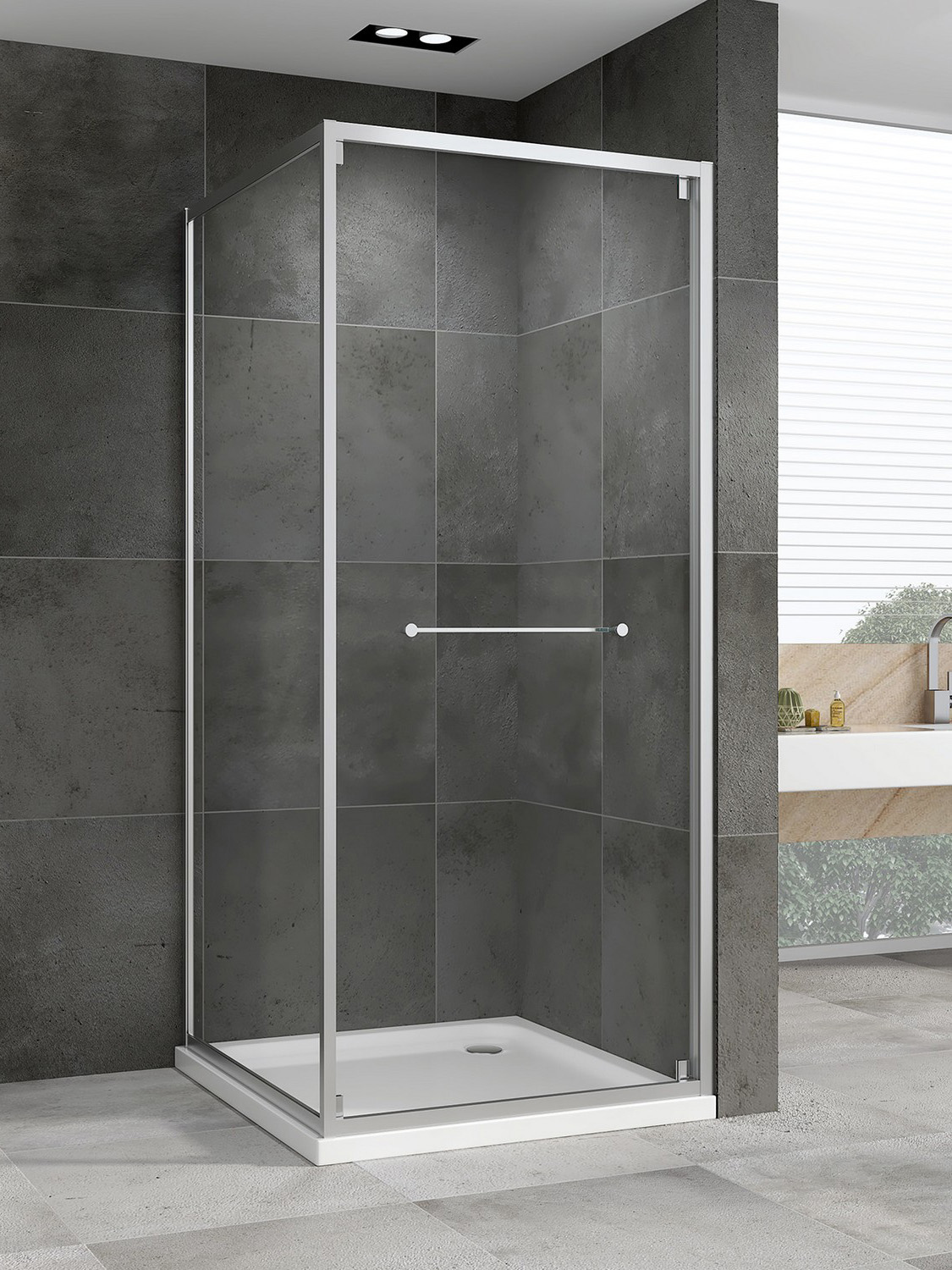 

Душевой уголок Abber Schwarzer Diamant AG0A090 90х90 см, профиль матовый хром, стекло прозрачное