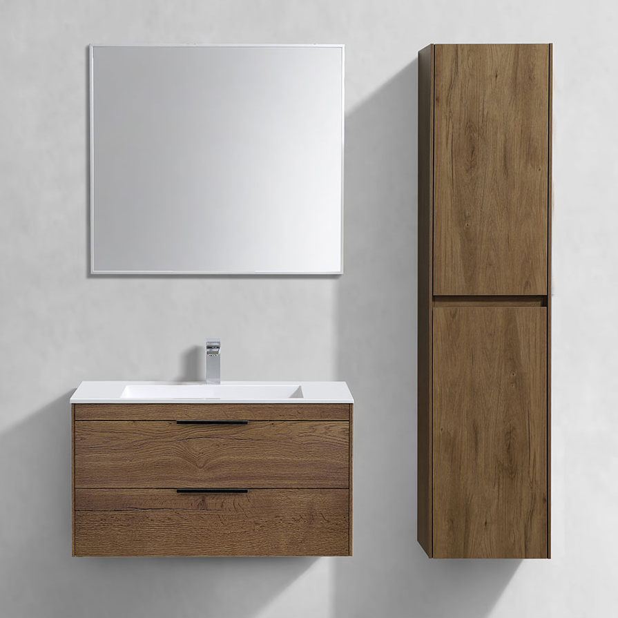 Мебель для ванной комнаты Vincea Chiara 2D 80 2 ящика дуб табак с белой раковиной 50470₽