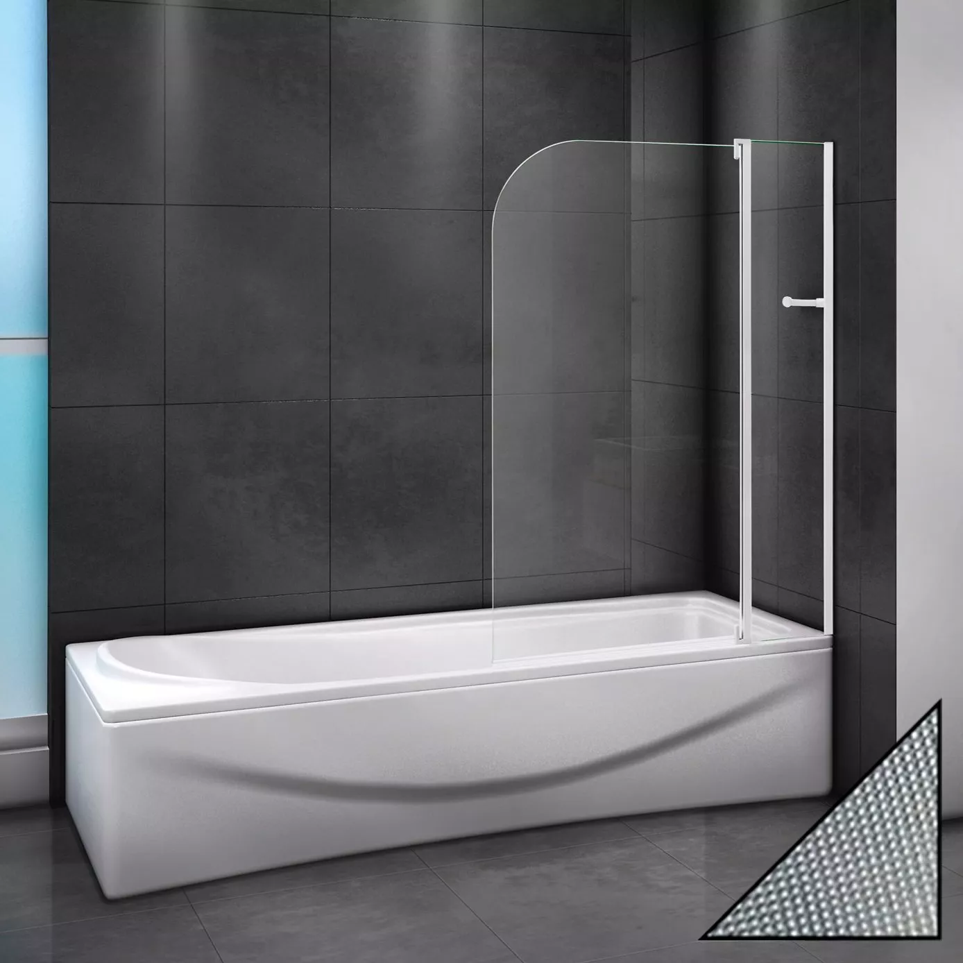 

Шторка на ванну Cezares Relax V-11-100/140-P-Bi-R стекло punto