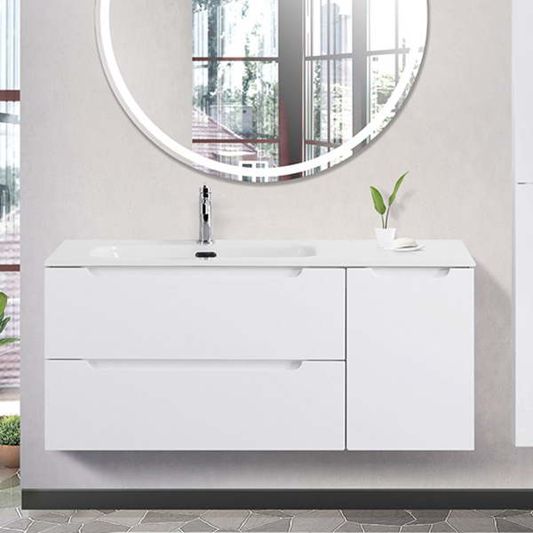 

Тумба с раковиной BelBagno Etna 120 L 2 ящика. дверца, bianco lucido