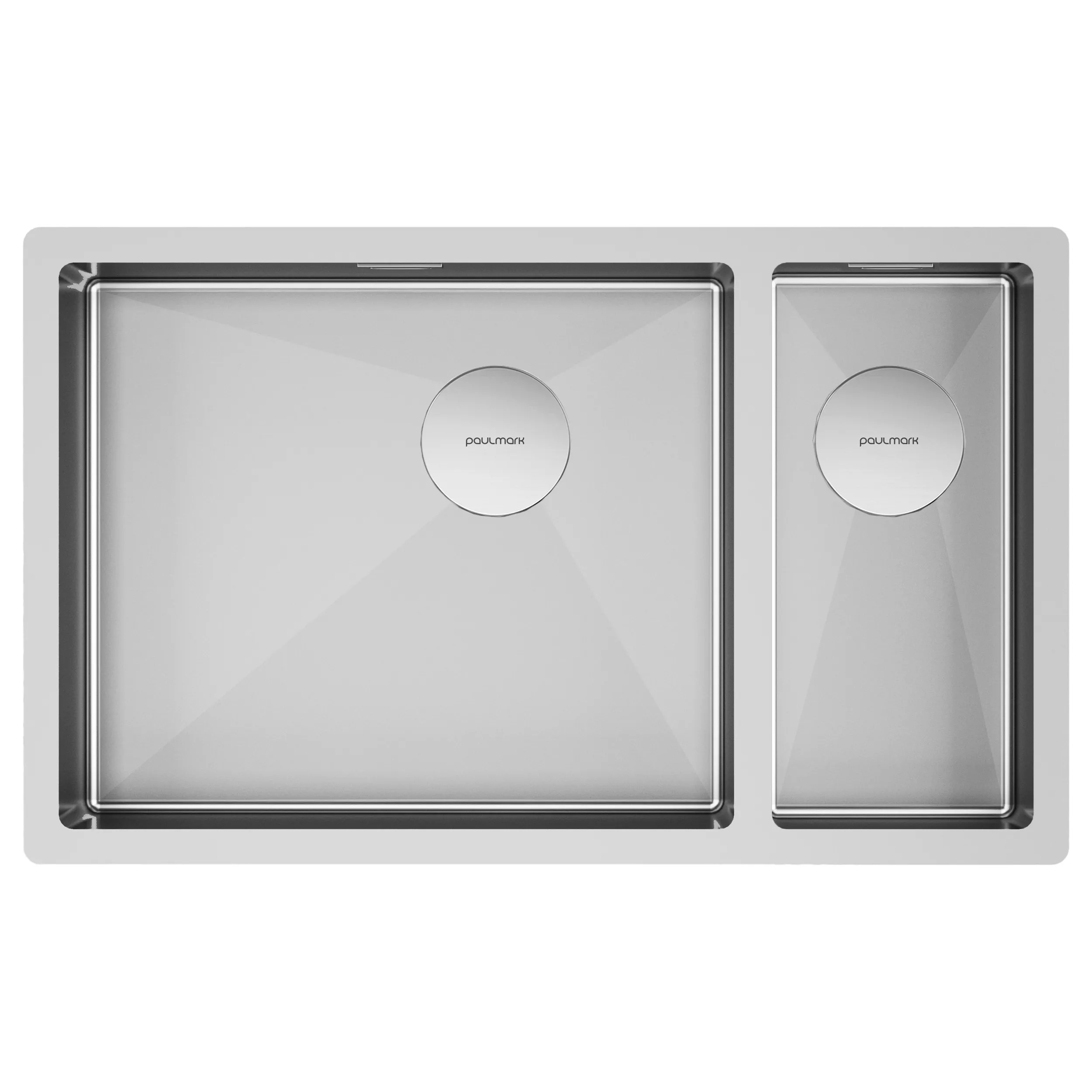 

Мойка кухонная Paulmark Next 69/2S UNI PM226944-BSL брашированная нержавеющая сталь