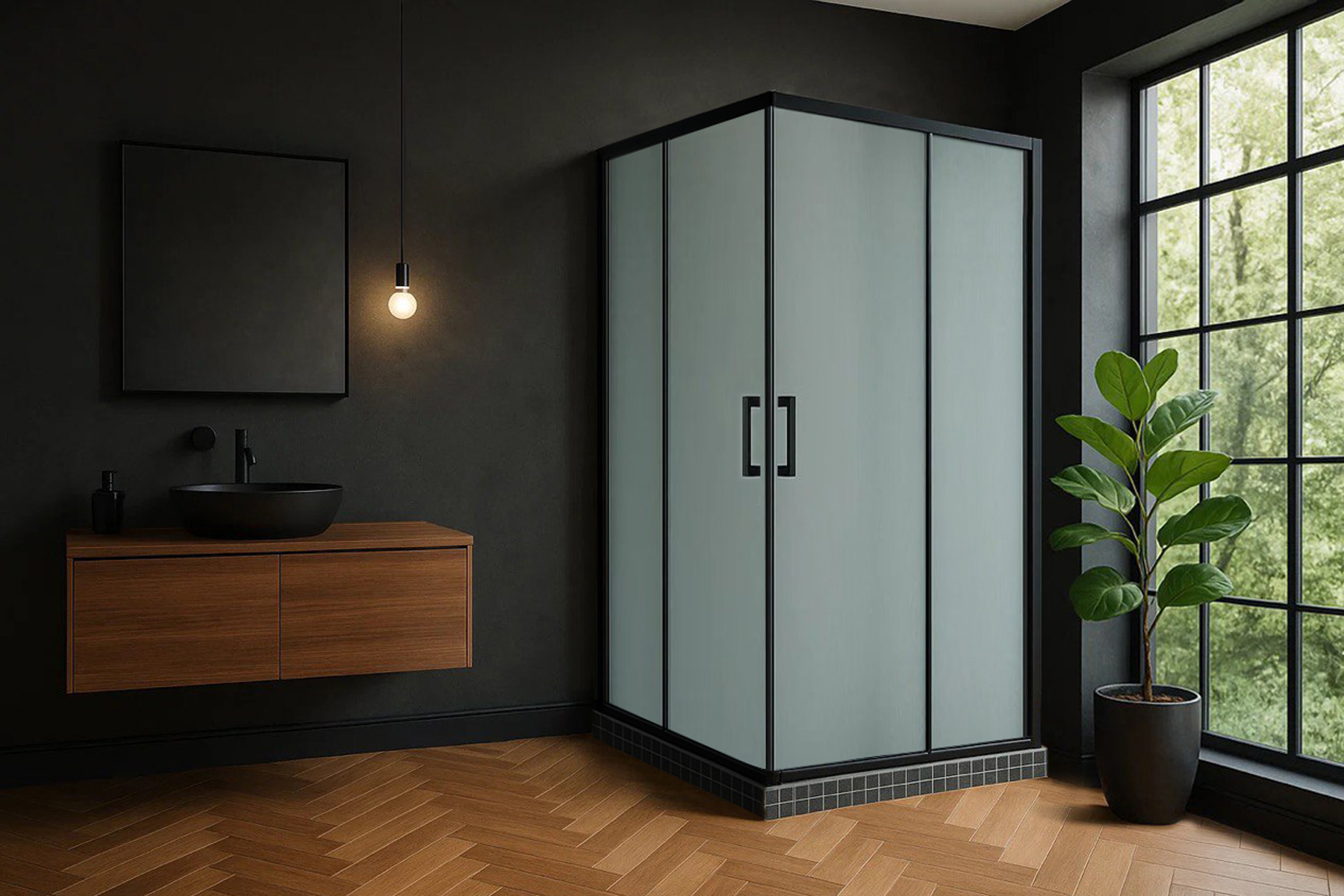 

Душевой уголок RB HPD-C-BL 120x120x200 (матовое)