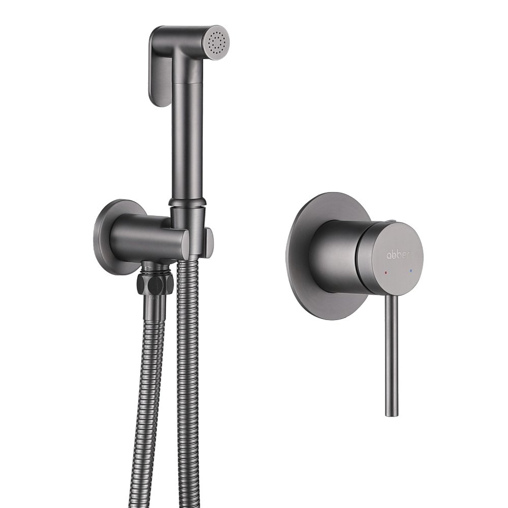 

Гигиенический душ Abber Emotion AF8825NG со смесителем, С ВНУТРЕННЕЙ ЧАСТЬЮ, никель