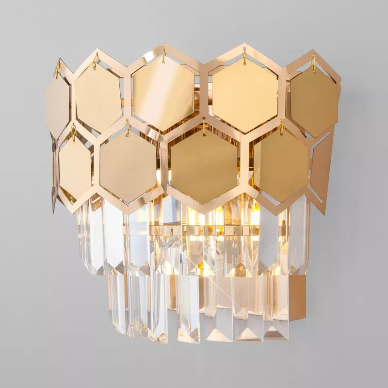 

Настенный светильник Eurosvet Ariana 10124/2 золото/прозрачный хрусталь Strotskis (10113/2)