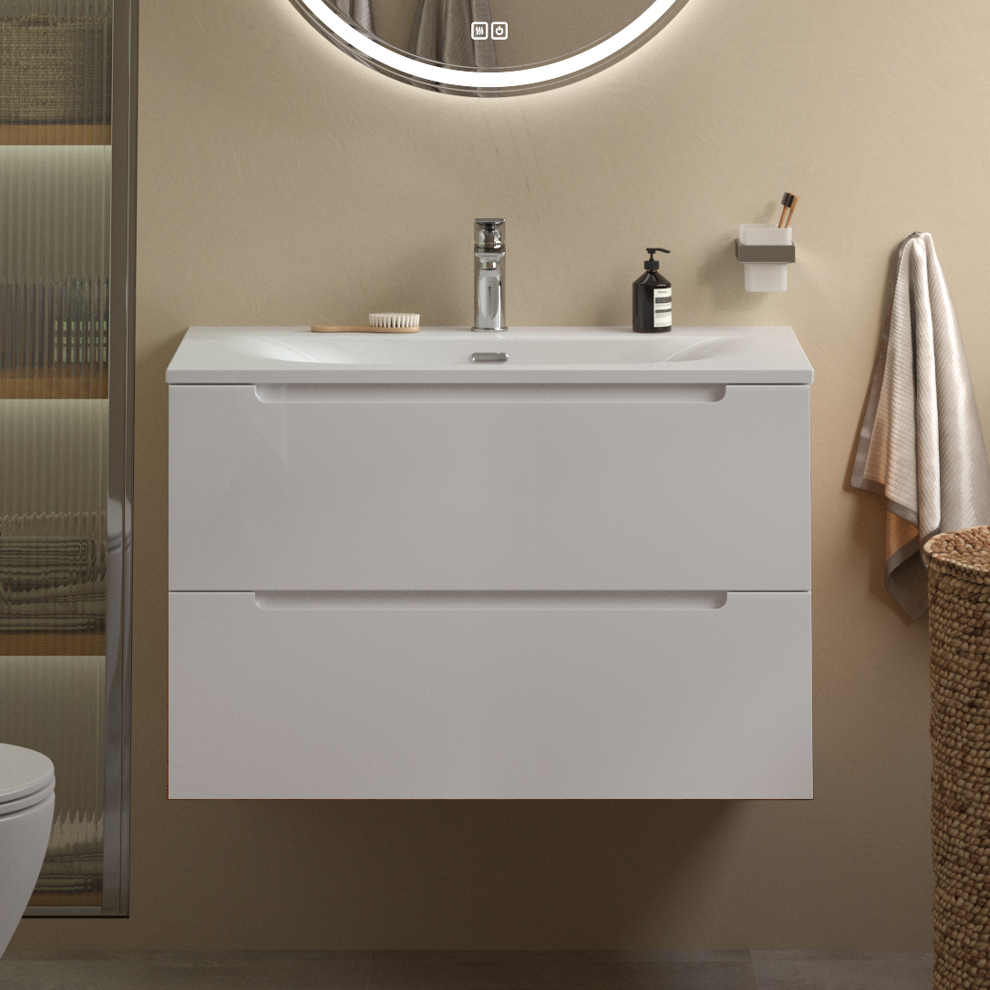 

Тумба с раковиной BelBagno Etna 80 bianco lucido, раковина BB-8099-80