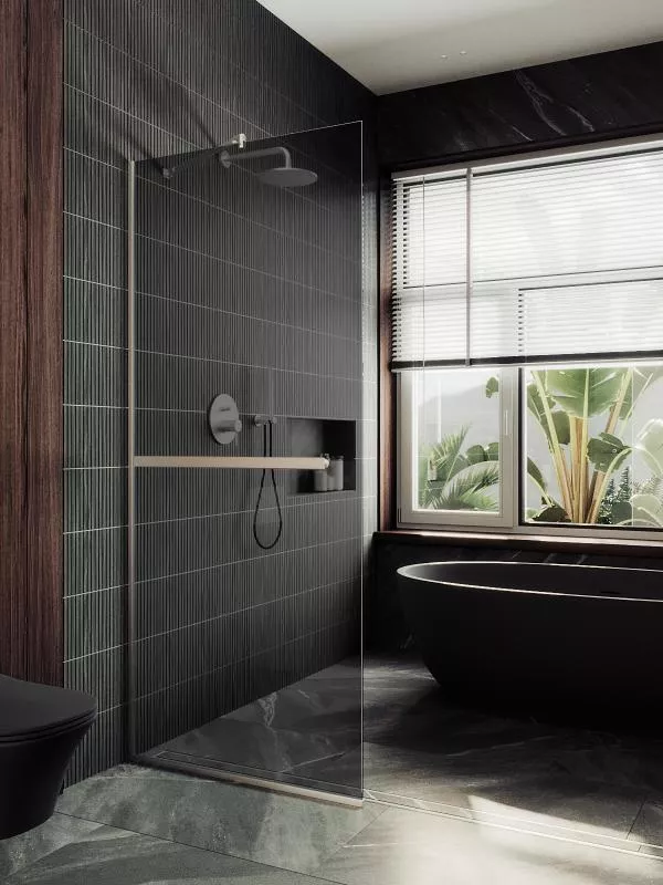 

Душевая перегородка Maybahglass MGD-723-5у 69 см, профиль хром матовый, стекло графит