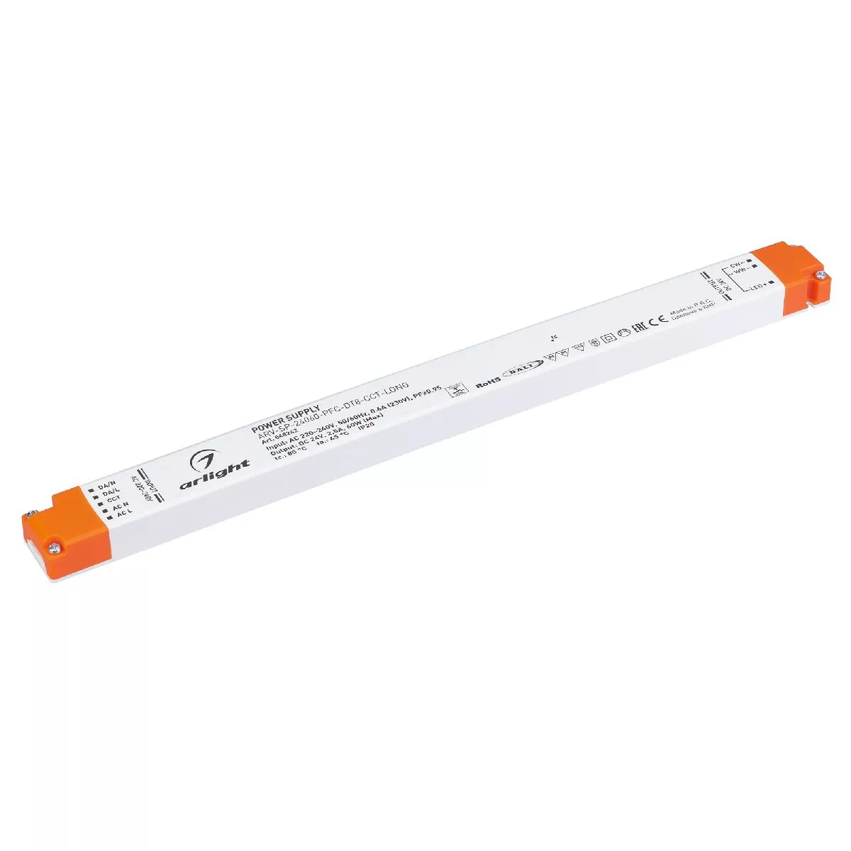 

Блок питания Arlight ARV-SP-24060-PFC-DT8-CCT-LONG (24V, 2.5A, 60W) 048242