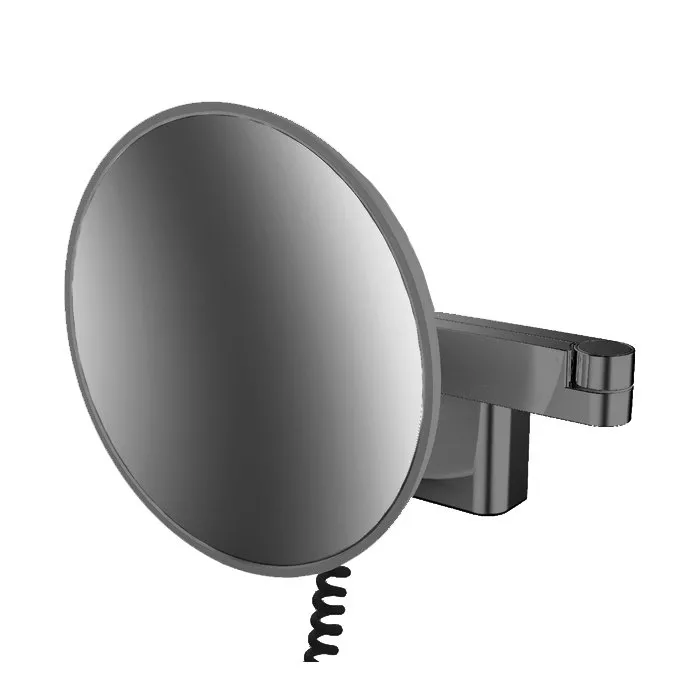 Emco Evo Косметическое зеркало, LED, Ø209mm, 2-колено, шнур, 5x увелич., цвет черный